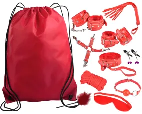 10-Piece Beginners Bondage Kit • Red