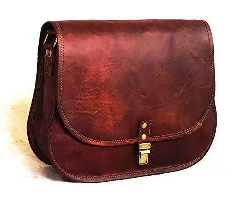 14 Inch Leather Crossbody Satchel Ladies Purse Women Shoulder Bag Tote Travel Purse Genuine Leather