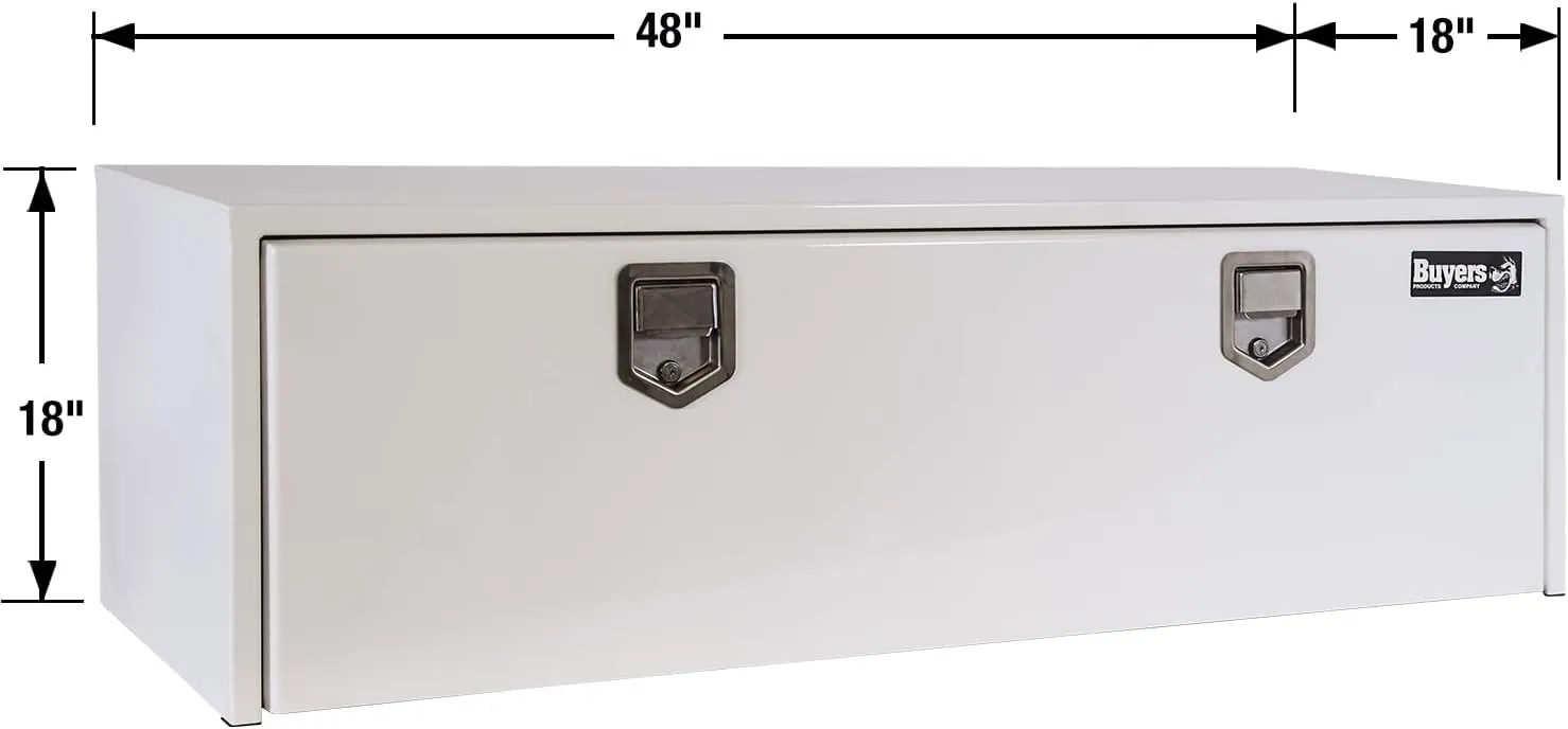 1702210 - WHITE STEEL UNDERBODY TRUCK TOOL BOX WITH PADDLE LATCH SERIES