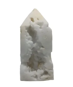 261G Druzy White Agate Crystal Tower