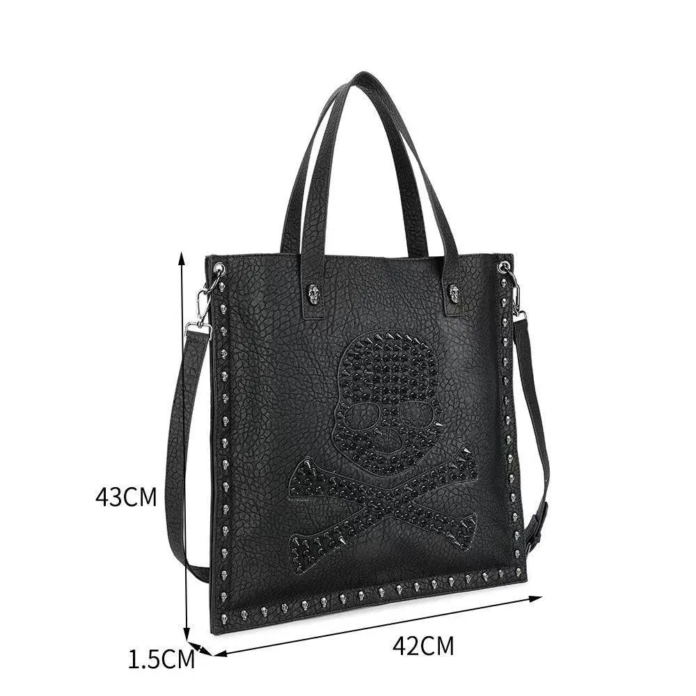 3D Studded Skull Shopper Bag , Large Studded Skull Tote Bag