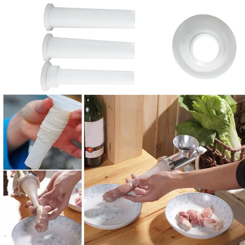 3pcs DIY Sausage Maker Funnels Nozzles Sausage Stuffer Filling Tubes