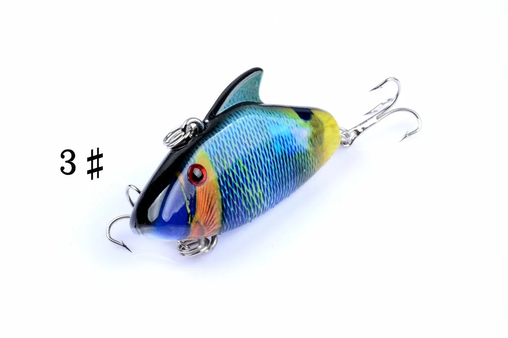 4x 5.5cm Colorful Vib Bait Fishing Lures, Salt/Freshwater