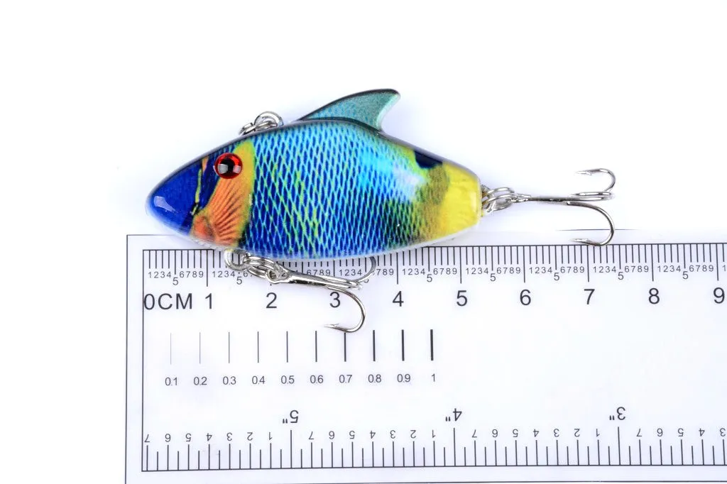 4x 5.5cm Colorful Vib Bait Fishing Lures, Salt/Freshwater