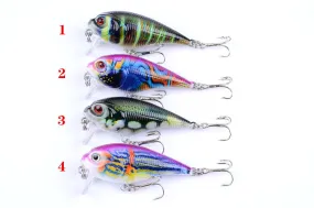 4x 5.5cm Durable Crank Bait Fishing Lures with 3D Eyes