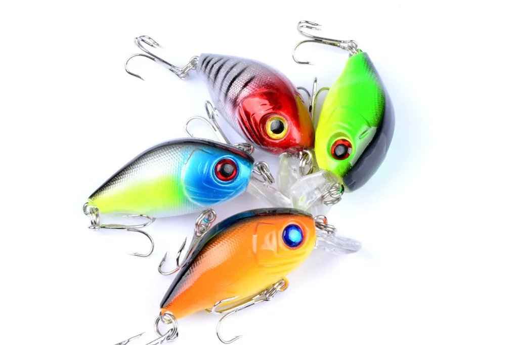 4x 5.5cm Popper Crank Bait Fishing Lure Lures Surface Tackle Saltwater