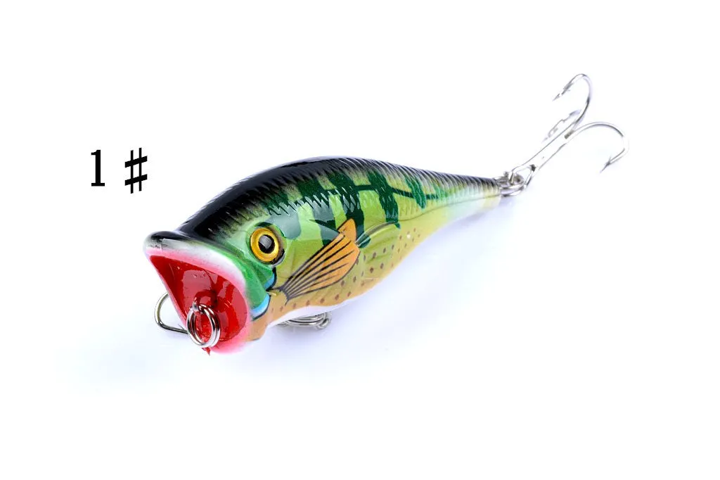 4X 6.5cm Topwater Popper Fishing Lures with 3D Eyes