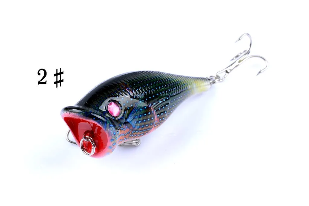 4X 6.5cm Topwater Popper Fishing Lures with 3D Eyes