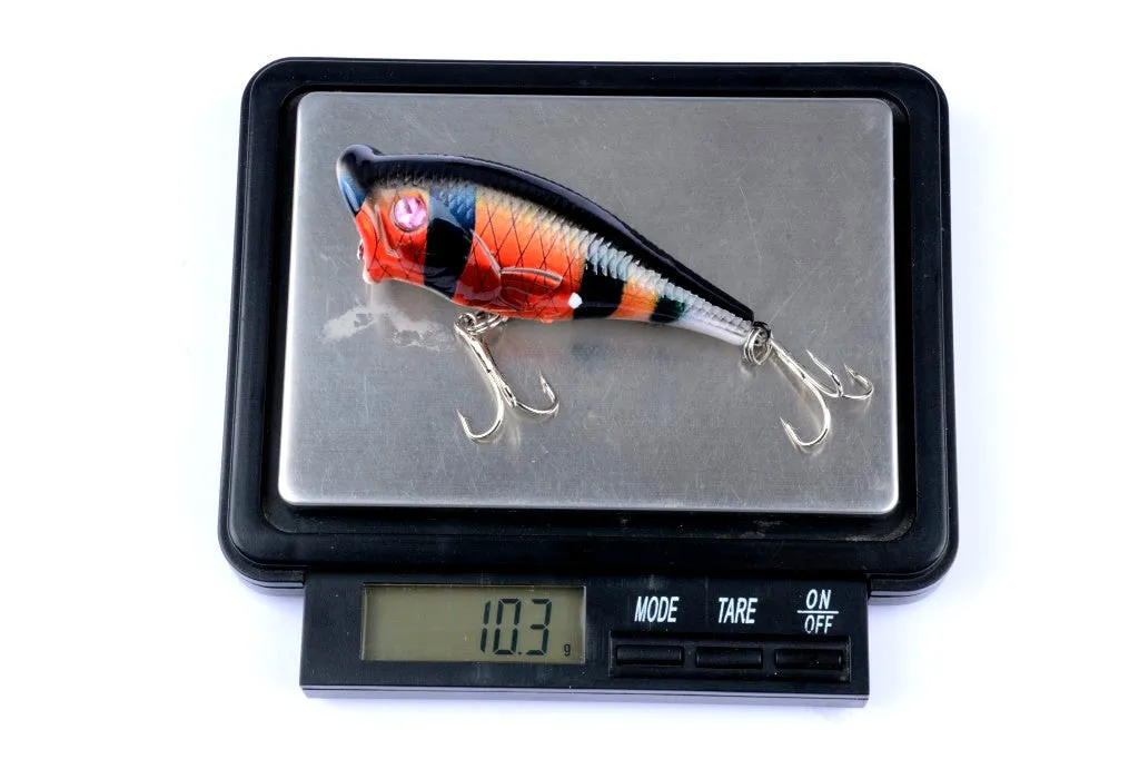 4X 6.5cm Topwater Popper Fishing Lures with 3D Eyes