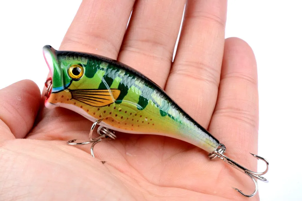 4X 6.5cm Topwater Popper Fishing Lures with 3D Eyes