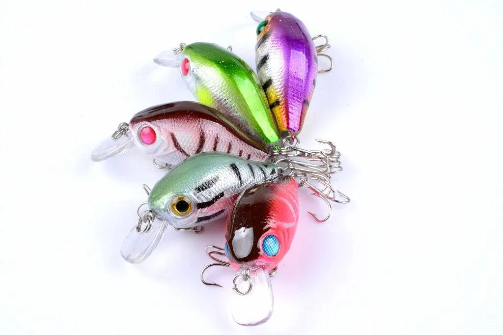 5x 5.5cm Popper Crank Bait Fishing Lure Lures Surface Tackle Saltwater