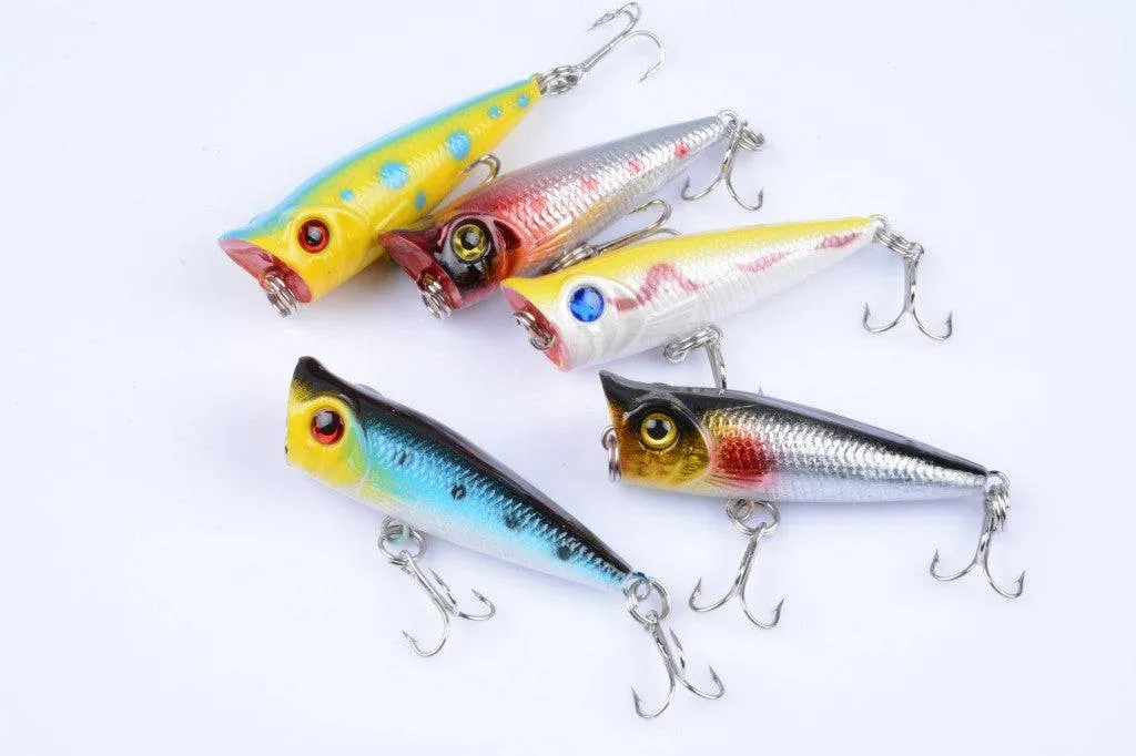 5X 5cm Popper Poppers Fishing Lure Lures Surface Tackle Fresh Saltwater