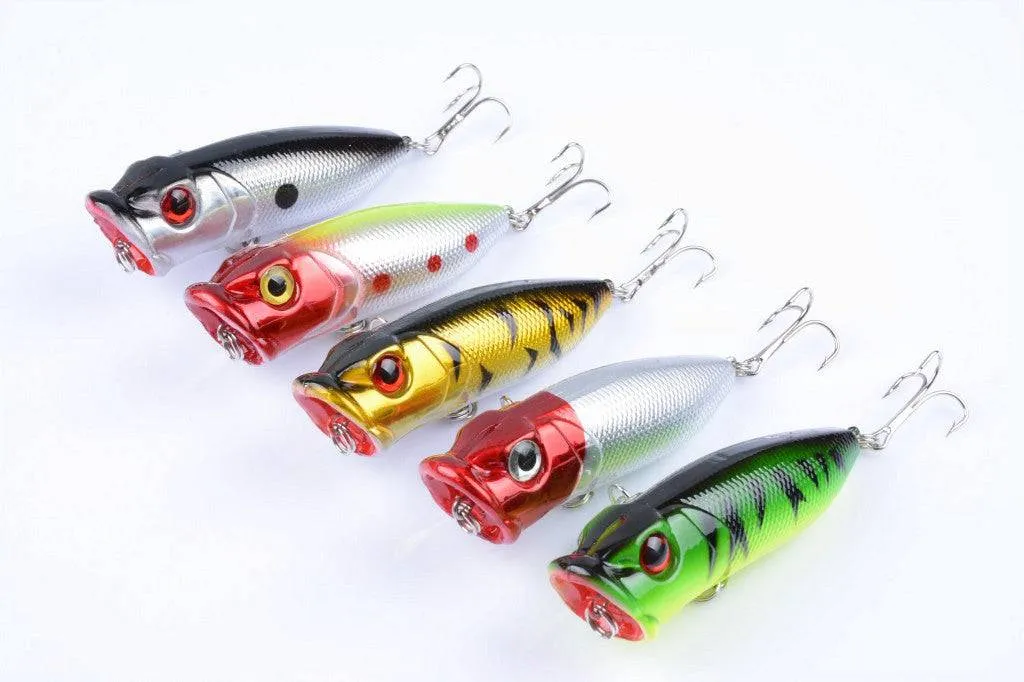 5X 6.5cm Popper Poppers Fishing Lure Lures Surface Tackle Fresh Saltwater