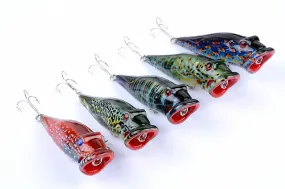 5X 8cm Topwater Fishing Lures Steel Balls Sharp Hooks