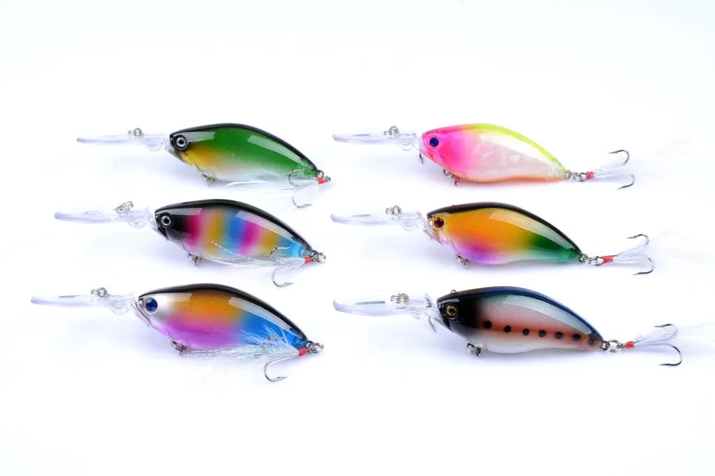 6x 11cm Popper Crank Bait Fishing Lure Lures Surface Tackle Saltwater