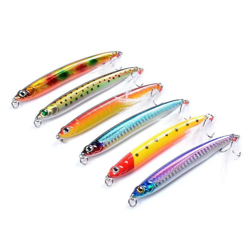 6x Popper Minnow 10cm Fishing Lure Lures Surface Tackle Fresh Saltwater