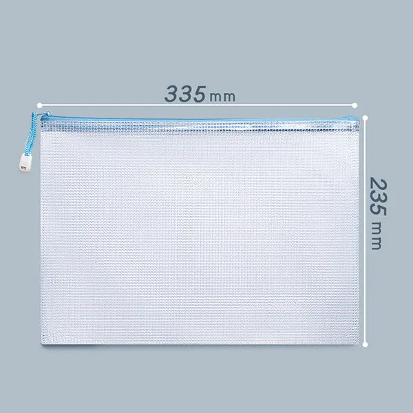 A4 Size Zipper Mesh Document Bag 5 / 10 Pcs Set