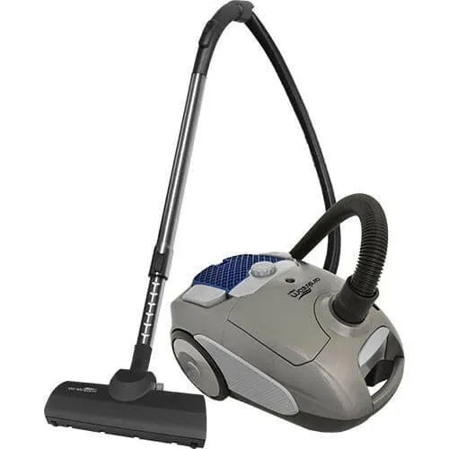 Airstream AS200, 1400 watts. Mid-size canister vacuum with Turbo Brush for carpets, HEPA filtration and HEPA bag