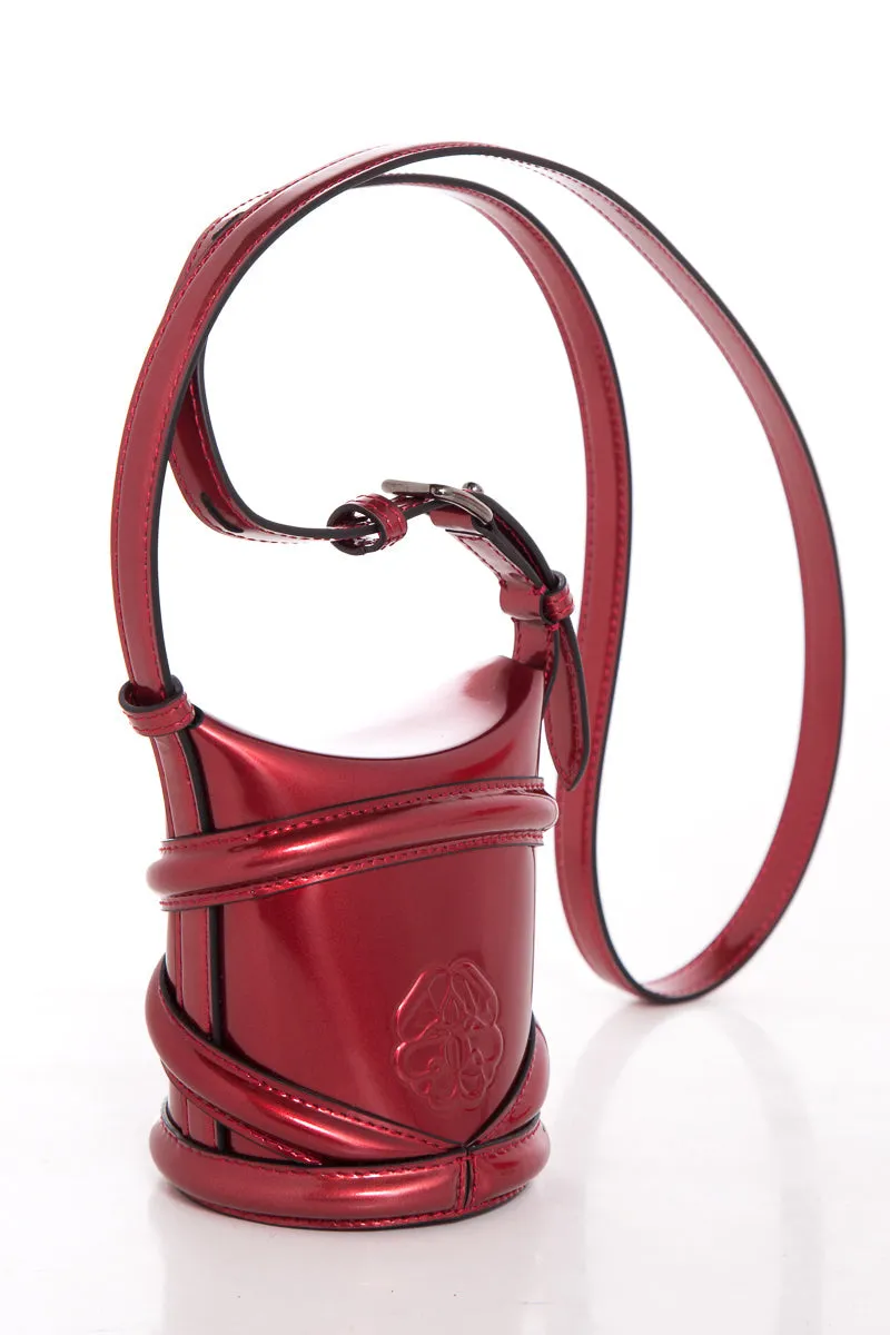 Alexander McQueen Red Curve Bucket Cross-Body Bag