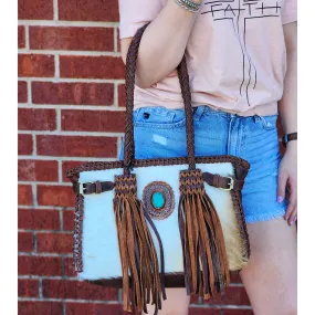 American Darling Braided Leather & Cowhide Bag