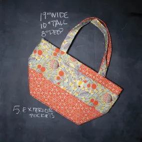 Barrel Tote Bag in Climbing Blossoms