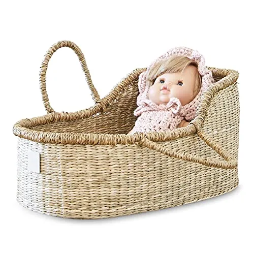 Bebe Baskpremium Baby Doll Bassinet Moses Basket Dreamy Doll Bed Luxe Mattress