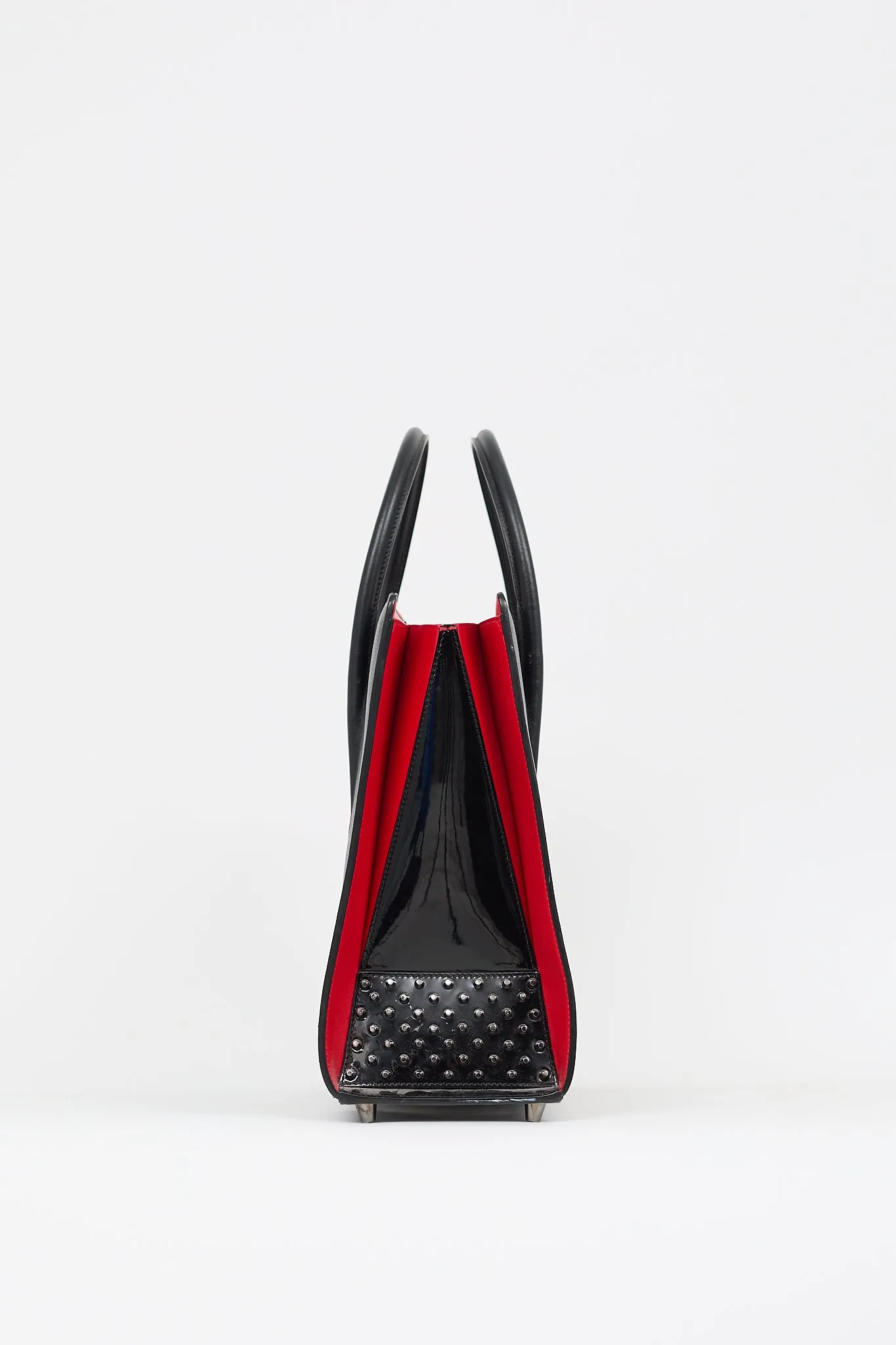 Black & Red Leather Studded Paloma Bag