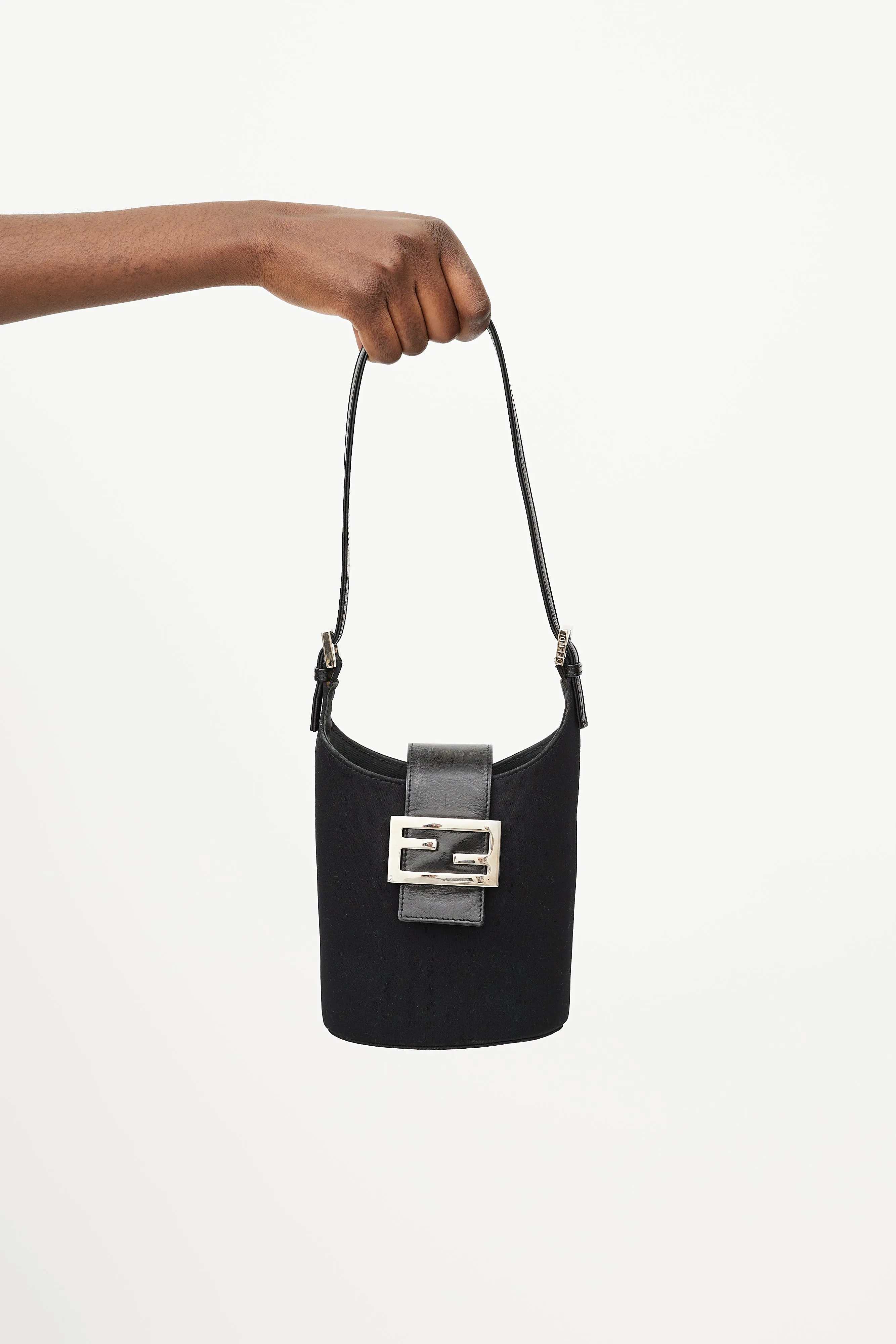 Black & Silver Mini Bucket Bag