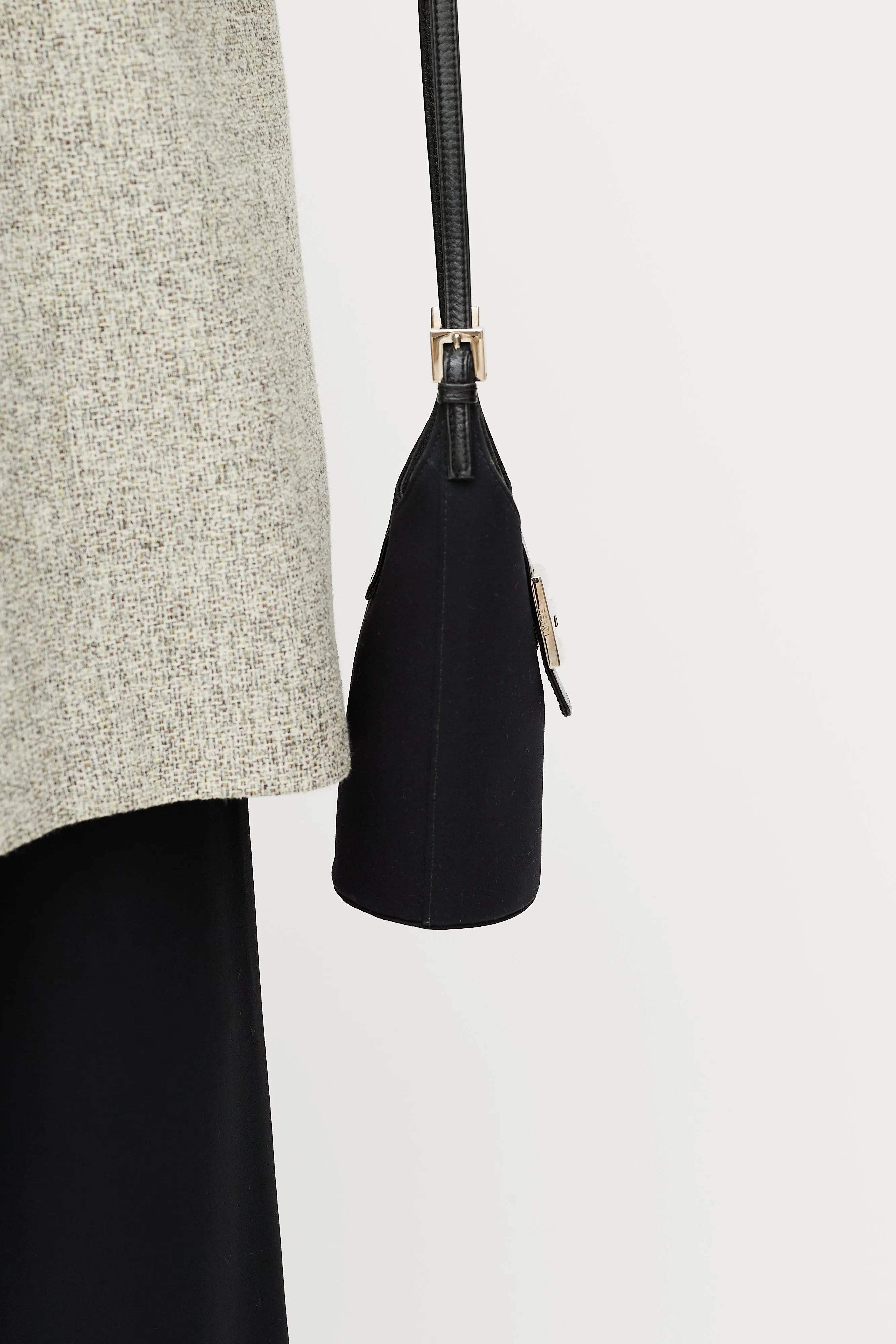 Black & Silver Mini Bucket Bag