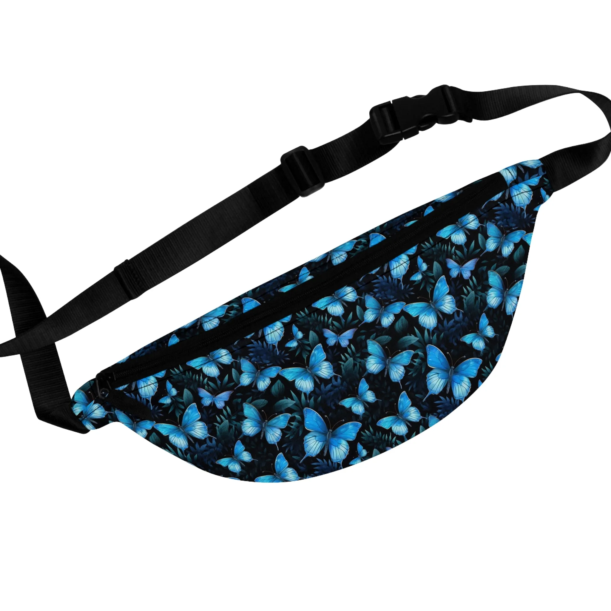 Blue Morpho Butterfly Fanny Pack, Waist Belt Bag Crossbody Women Men Hip Bum 90s Designer Shoulder Festival Waterproof