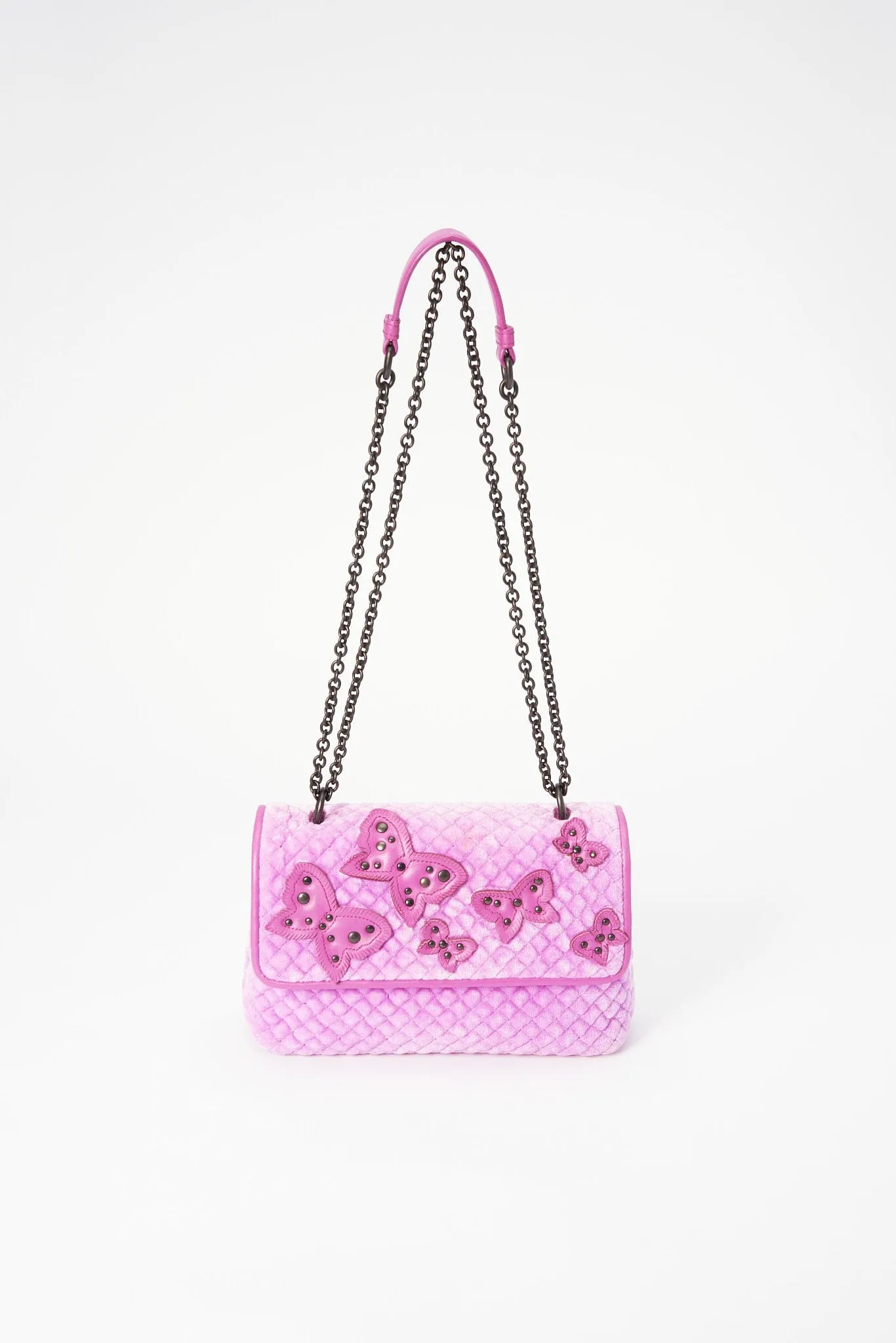 Bottega Veneta Butterfly Crossbody Bag - Pink Velvet