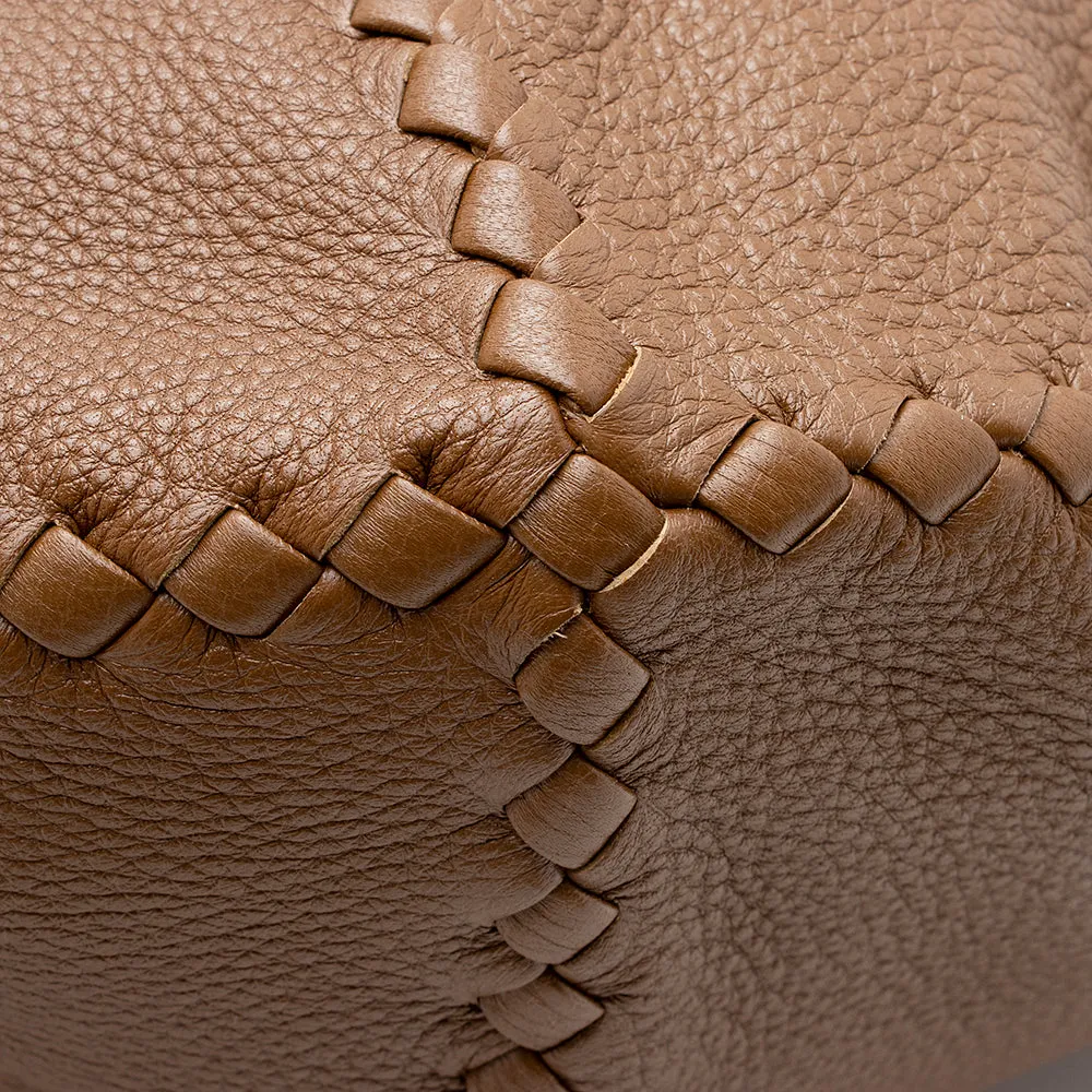 Bottega Veneta Cervo Leather Baseball Large Hobo (SHF-21575)