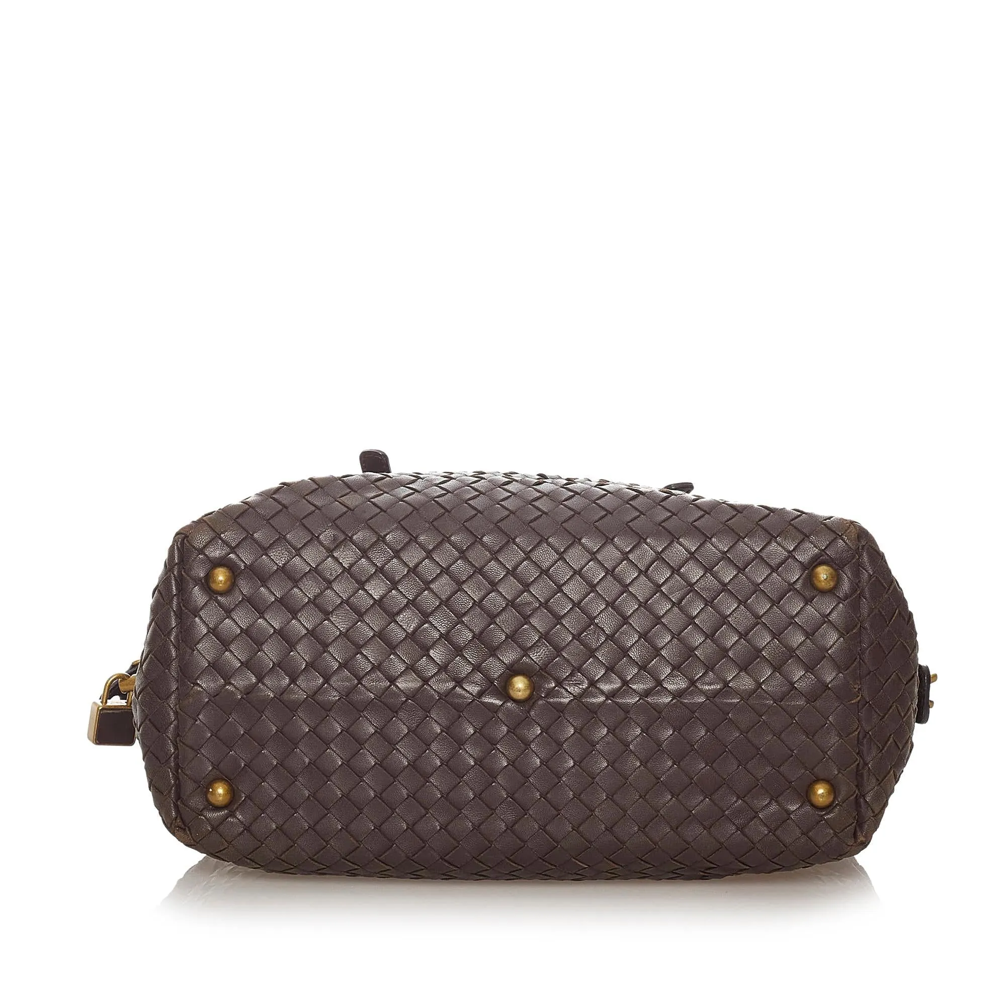 Bottega Veneta Intrecciato Leather Boston Bag (SHG-27937)