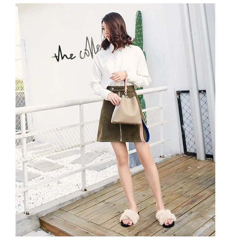 Bucket PU Leather Shoulder Bag