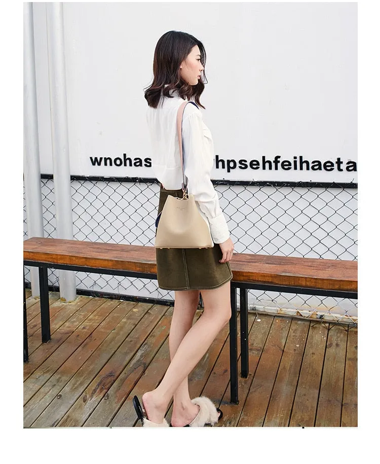 Bucket PU Leather Shoulder Bag