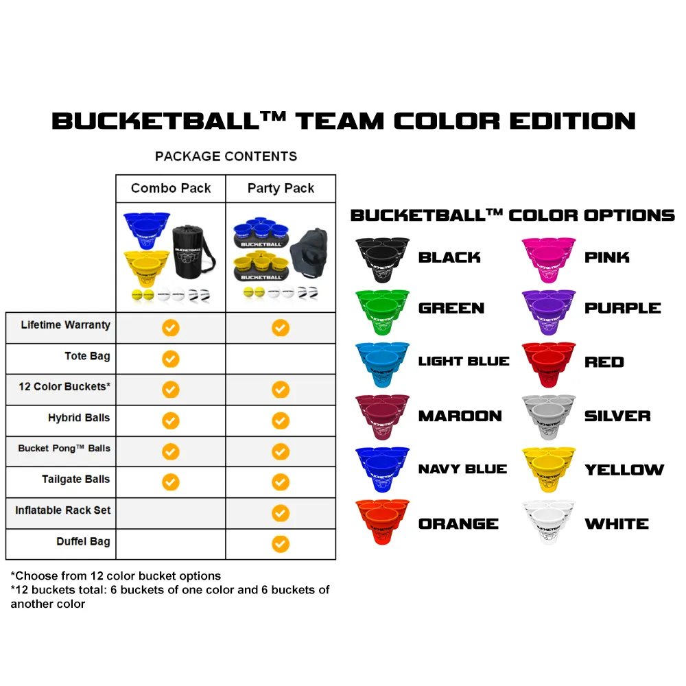 BucketBall - Team Color Edition - Combo Pack (Navy Blue/White)