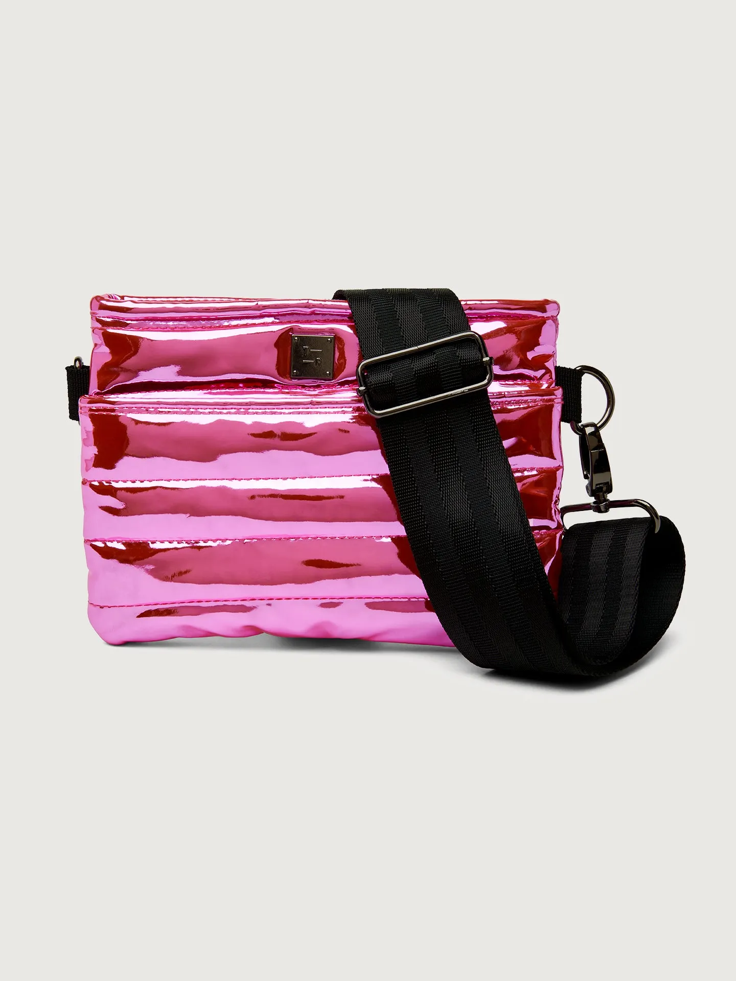 Bum Bag Crossbody - Hot Pink Mirror/ Black/ Black Web