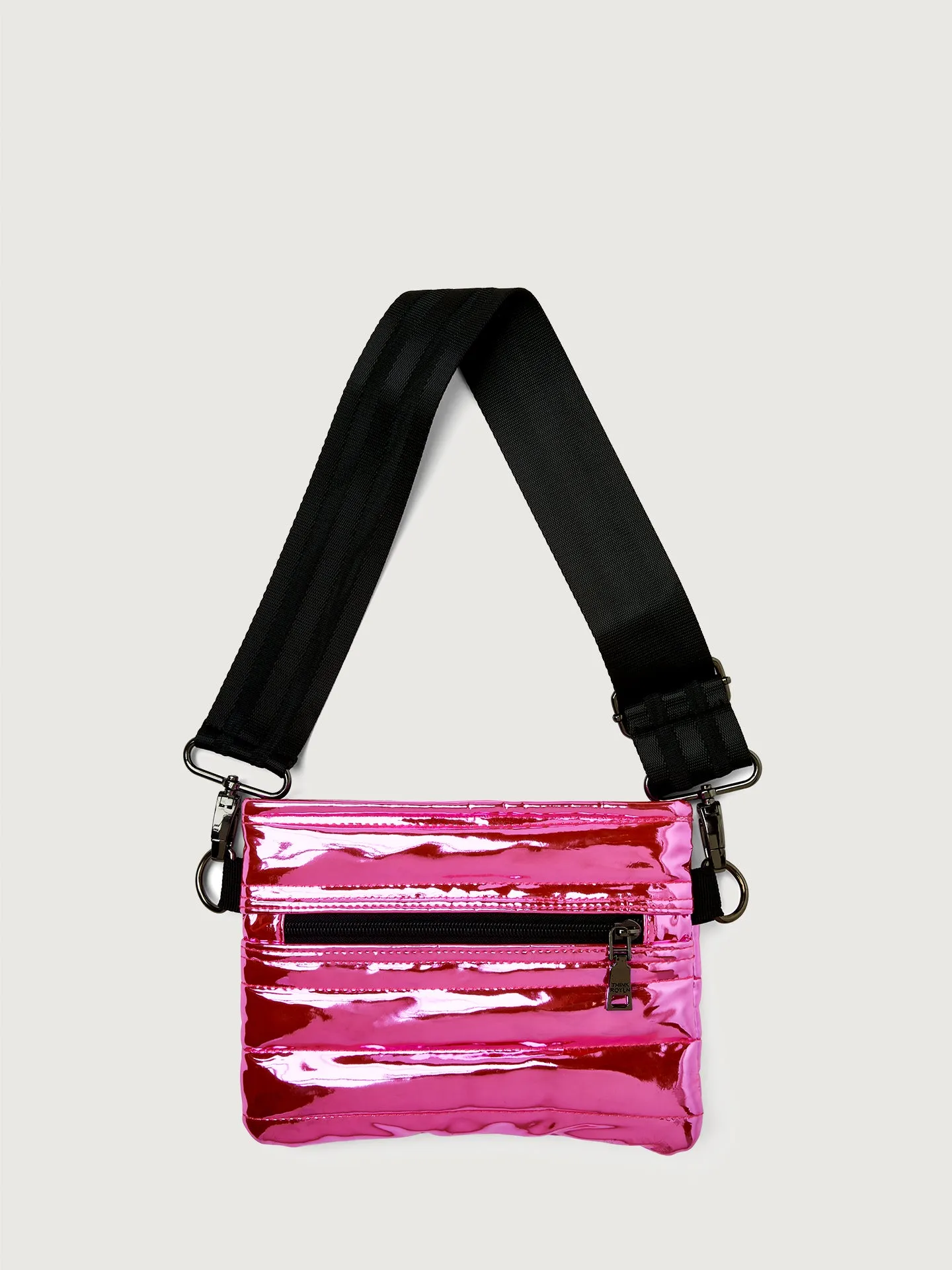 Bum Bag Crossbody - Hot Pink Mirror/ Black/ Black Web