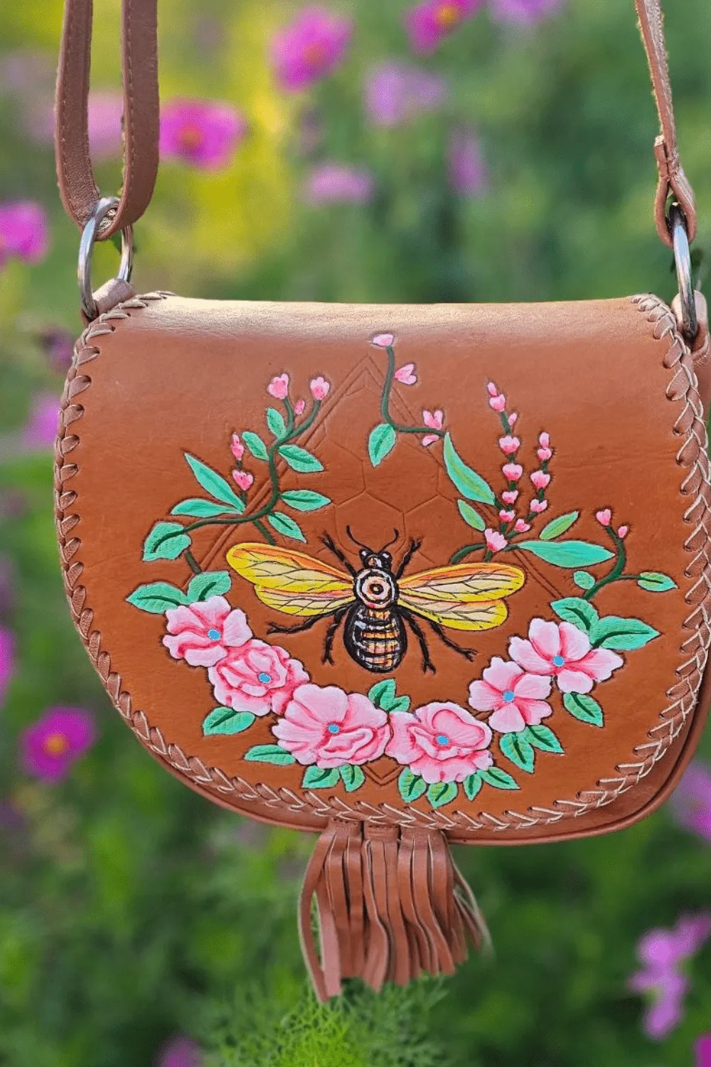 Bumble Bee Cross Body Bag - Tan