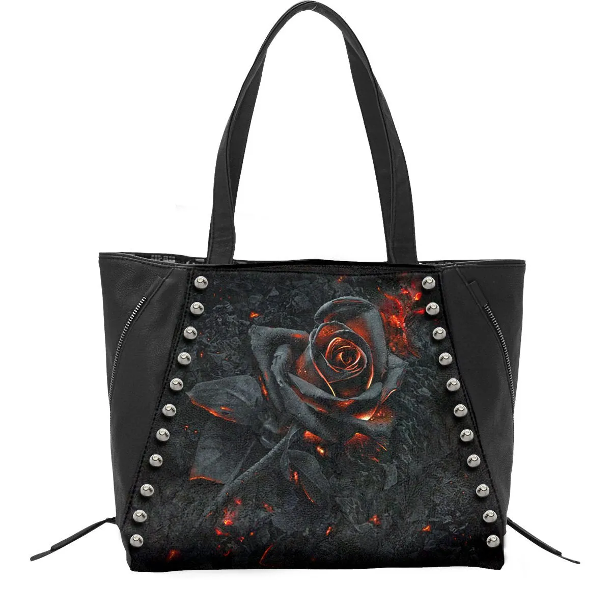 BURNT ROSE - Tote Bag - Top quality PU Leather Studded