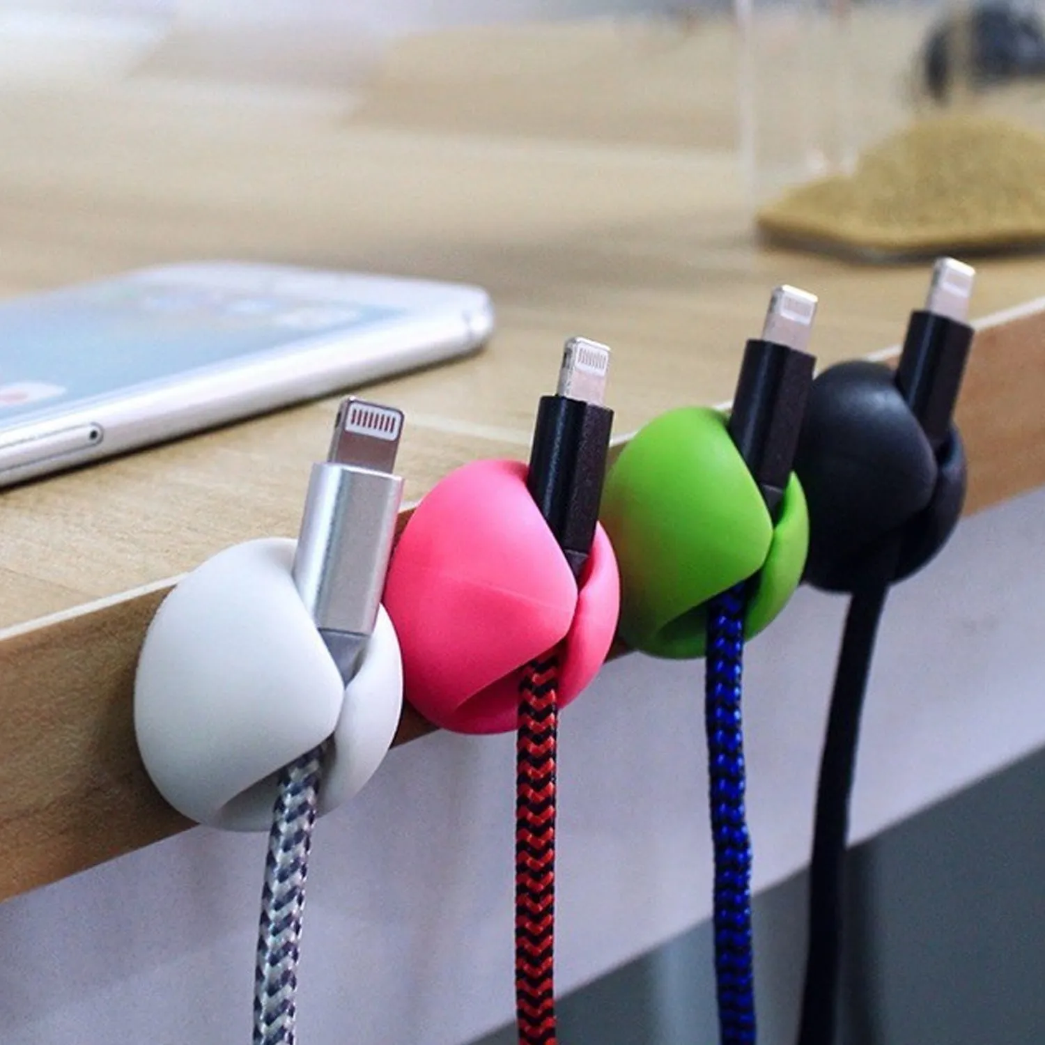 Cable Clips Multi Purpose Cable Organizer , Wire Holder For Desk And Table Use