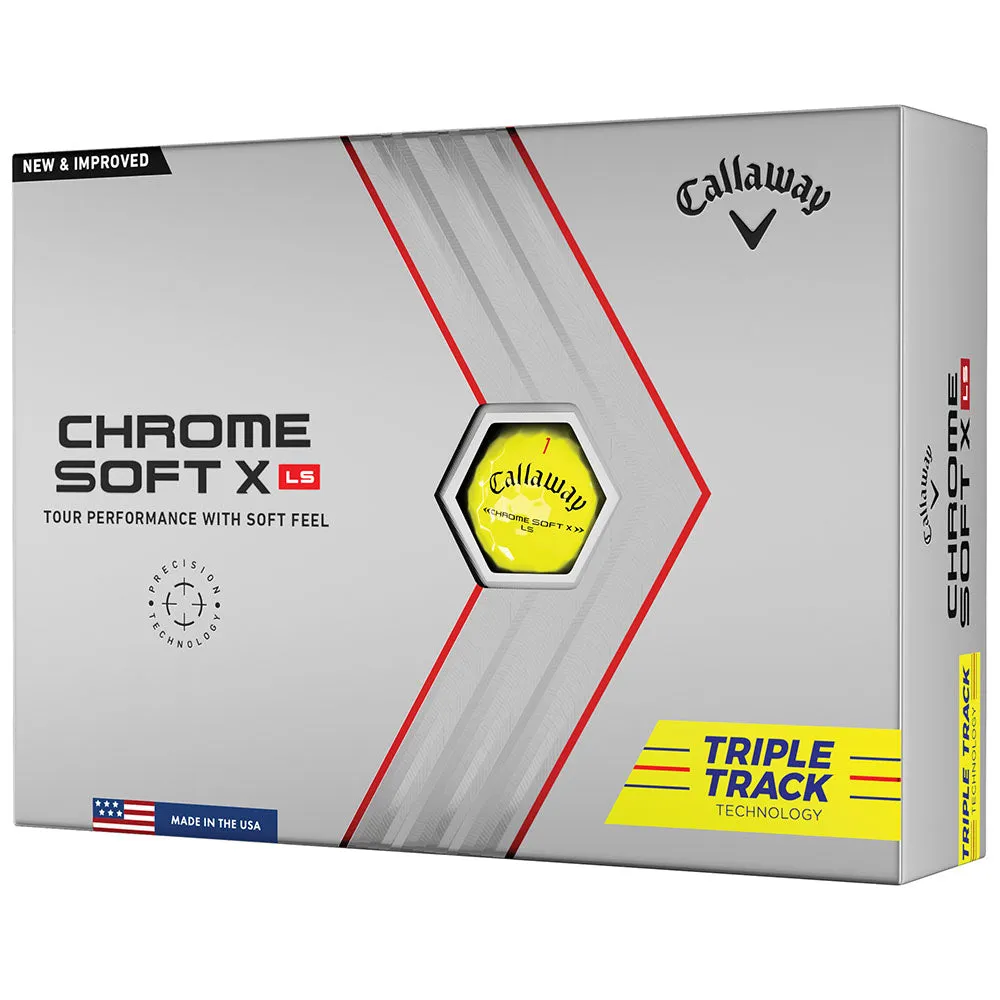 Callaway Chrome Soft X LS Triple Track Golf Balls - Yellow - 4 for 3 (48 Pack)