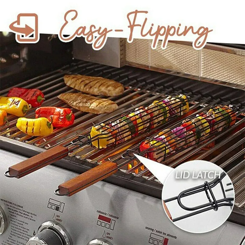 Camping Barbecue BBQ Grilling Basket Outdoor Portable Nonstick Grill