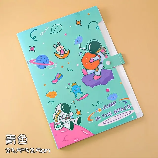 Cartoon Astronaut 6-Grid File Folder A4