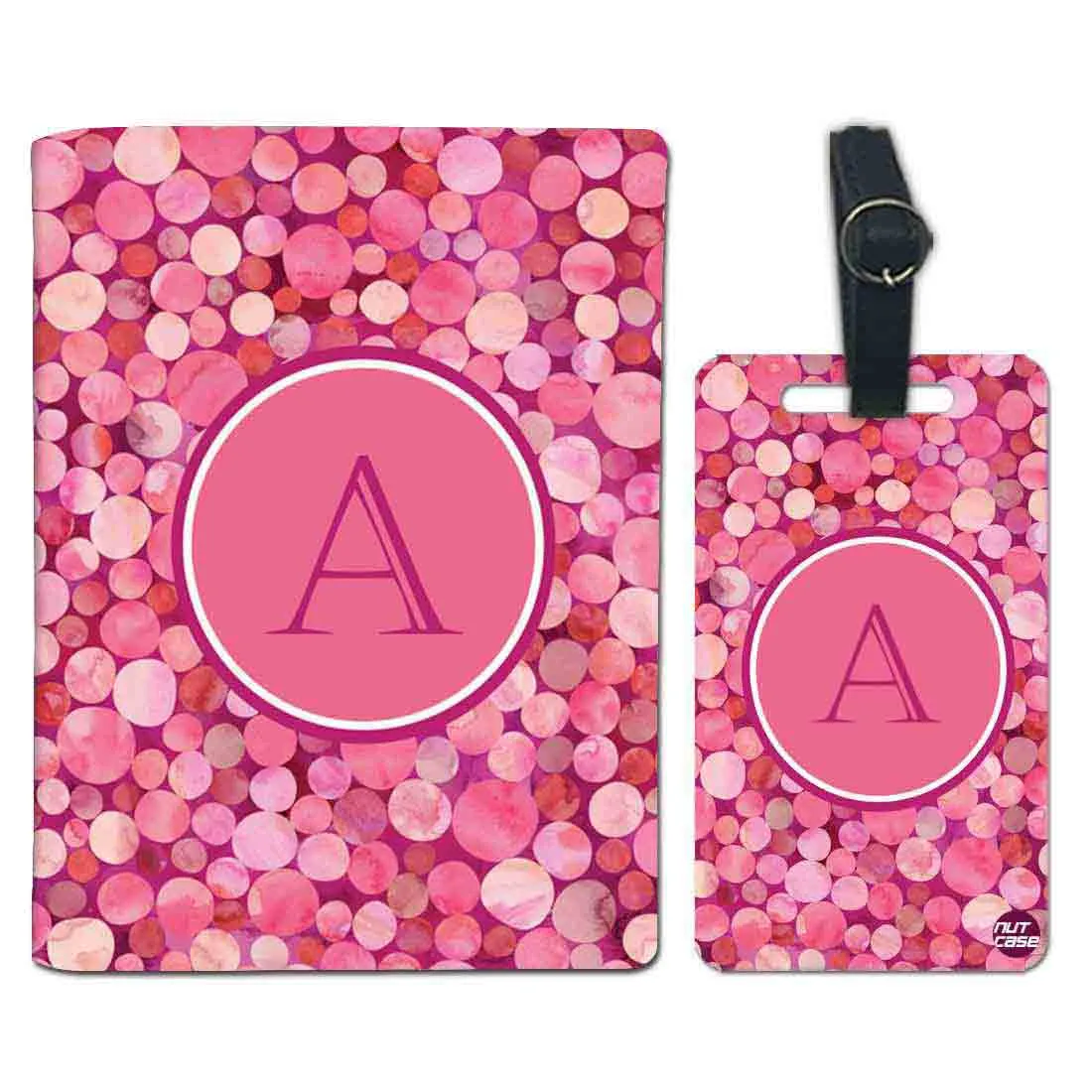 Customized Passport Cover and Luggage Tag Set - Marble Dots