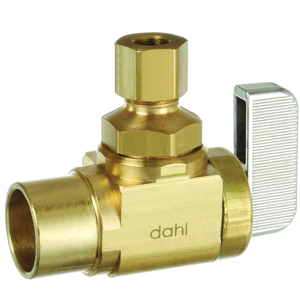 DAHL mini-ball 621-13-30-BAG Stop Valve, 1/2 x 1/4 in Connection, Female Solder x Compression, 250 psi Pressure