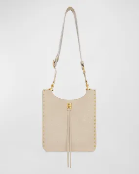 Darren Feed Medium Studded Leather Shoulder Bag