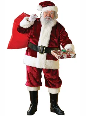 Deluxe Crimson Red Regency Mens Santa Suit Costume