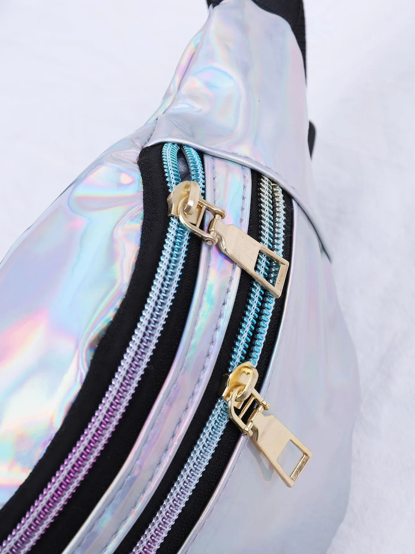 Double Zip Holographic Fanny Pack