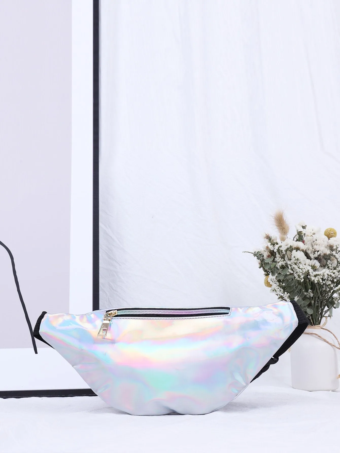 Double Zip Holographic Fanny Pack